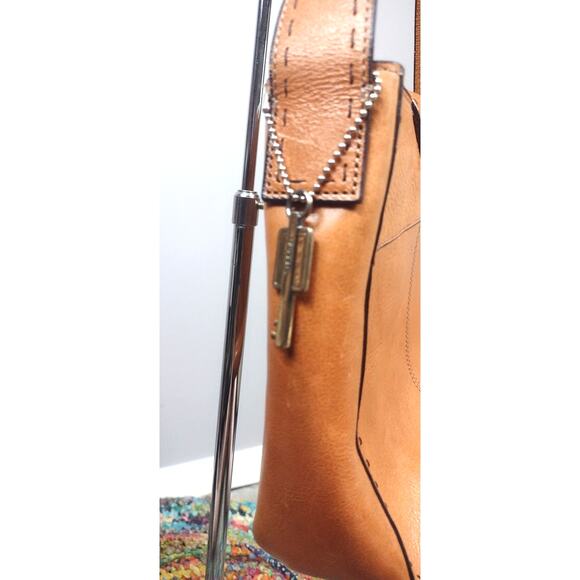 Vintage Fossil Shoulder Bag Tan Leather Boho‎ - Picture 12 of 16